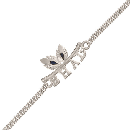 trueBrowns Peacock Feather Motif Silver Plated Bhai Bracelet Rakhi
