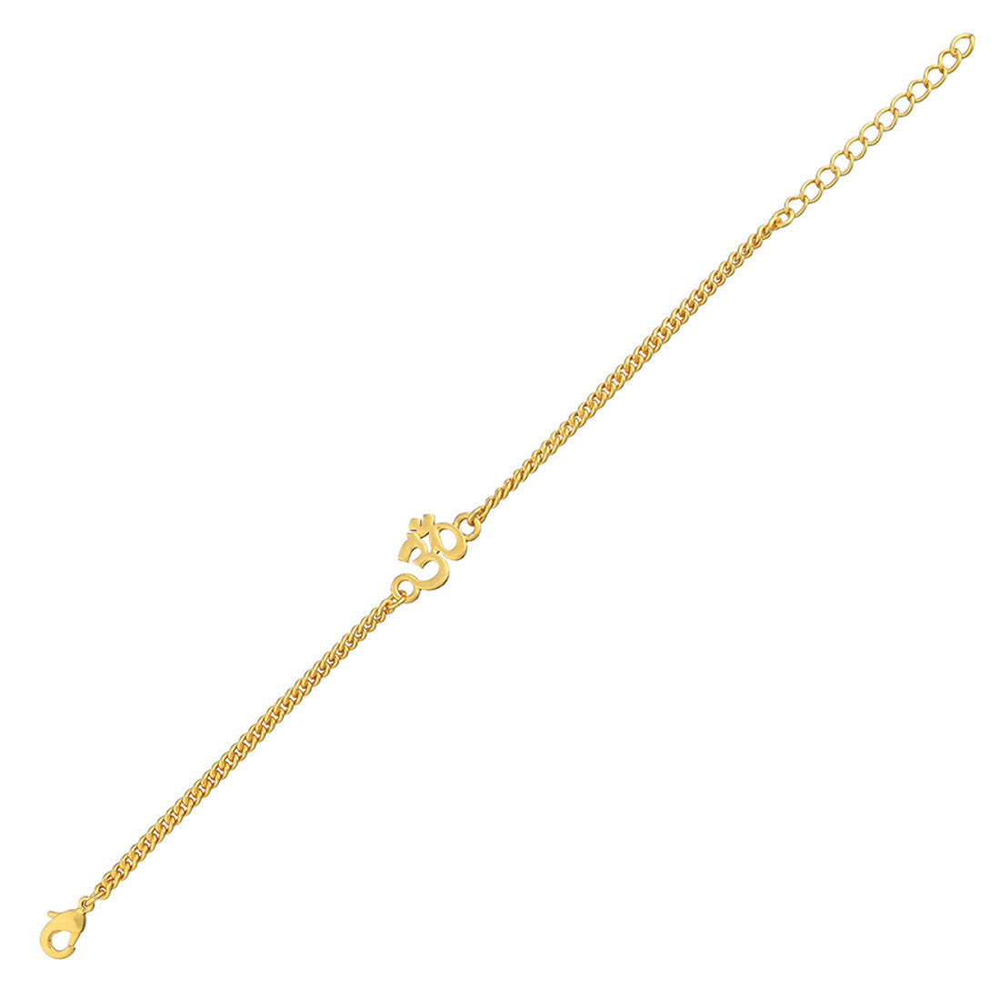 trueBrowns Auspicious Gold Tone Brass Om Bracelet Style Rakhi