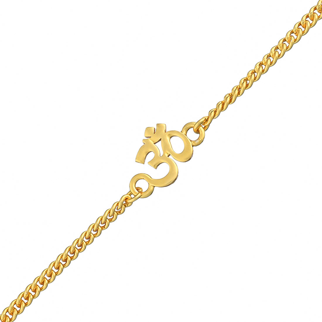 trueBrowns Auspicious Gold Tone Brass Om Bracelet Style Rakhi