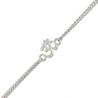 trueBrowns Auspicious Om Silver Tone Bracelet Style Rakhi