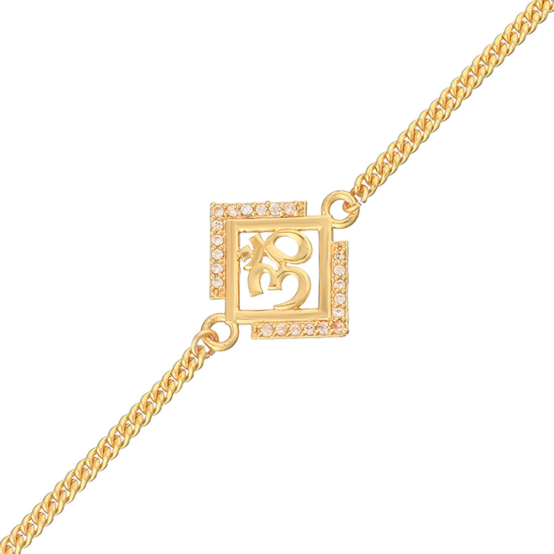 trueBrowns Gold Tone Auspicious OM Bracelet Rakhi