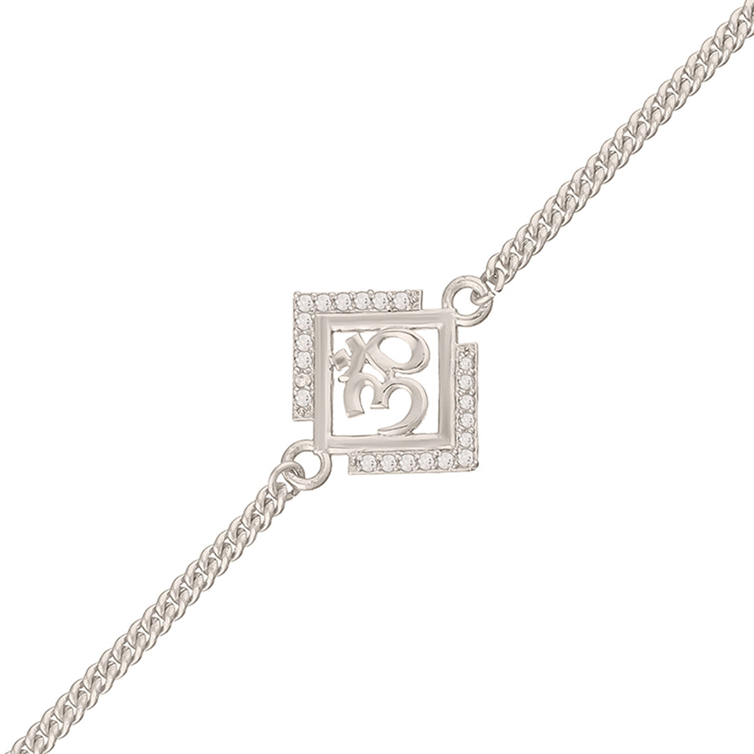 trueBrowns Auspicious OM Silver Plated Bracelet Rakhi