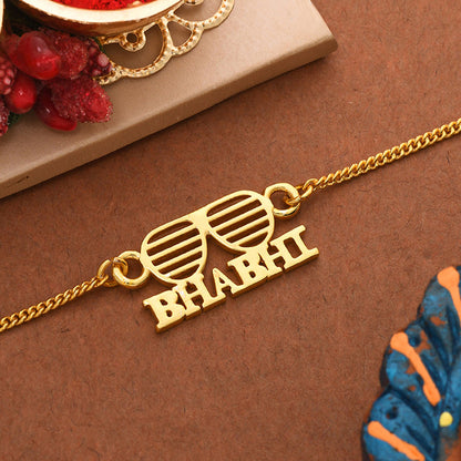 trueBrowns Gold Tone Bhabhi Bracelet Rakhi