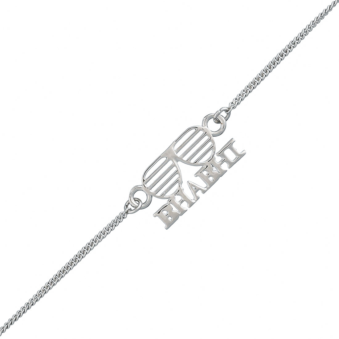 trueBrowns Stylish Silver Tone Bracelet Style Bhabhi Rakhi