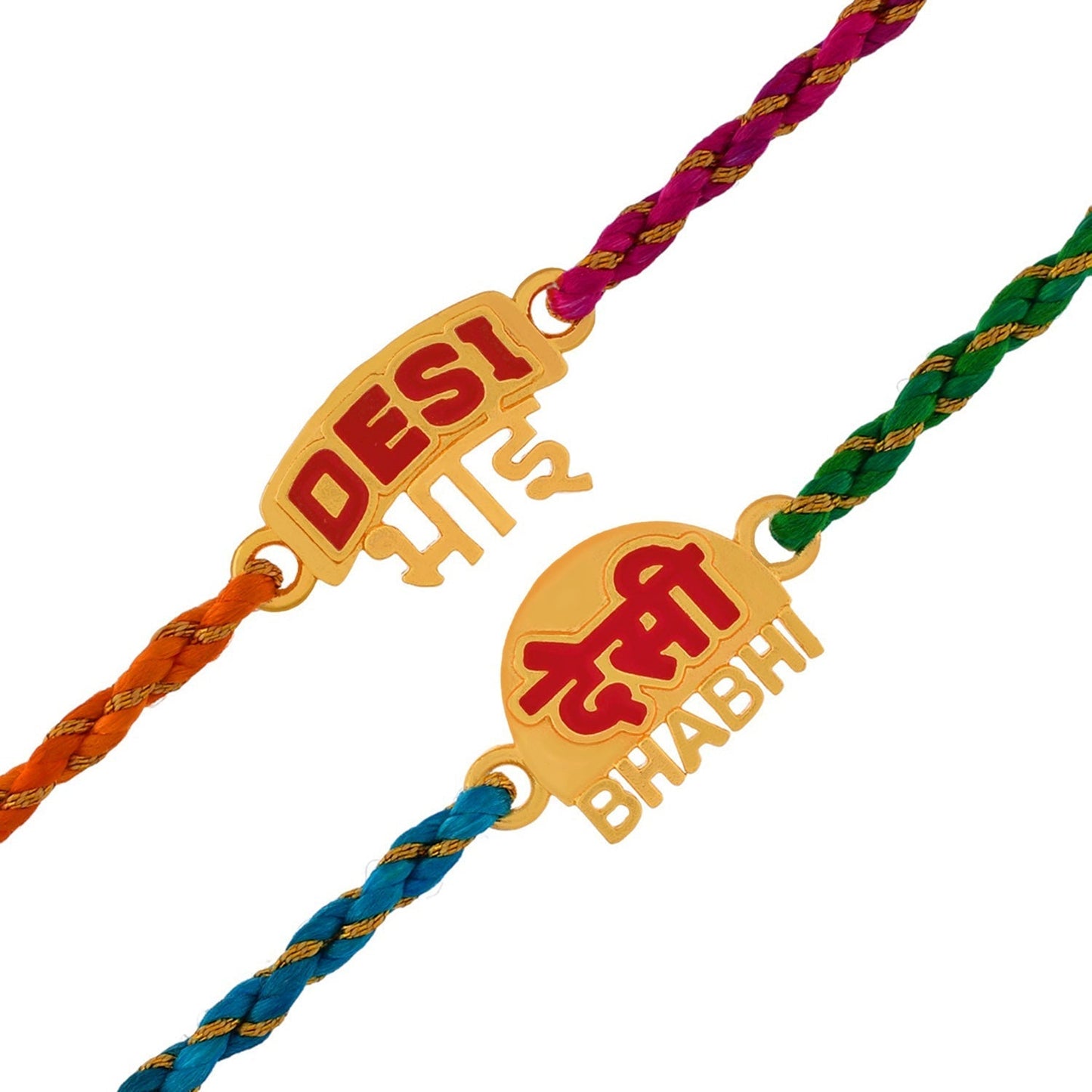 trueBrowns X Voylla Desi Bhai-Bhabhi Multi Color Thread Lumba Rakhi Combo For Bhaiya Bhabhi
