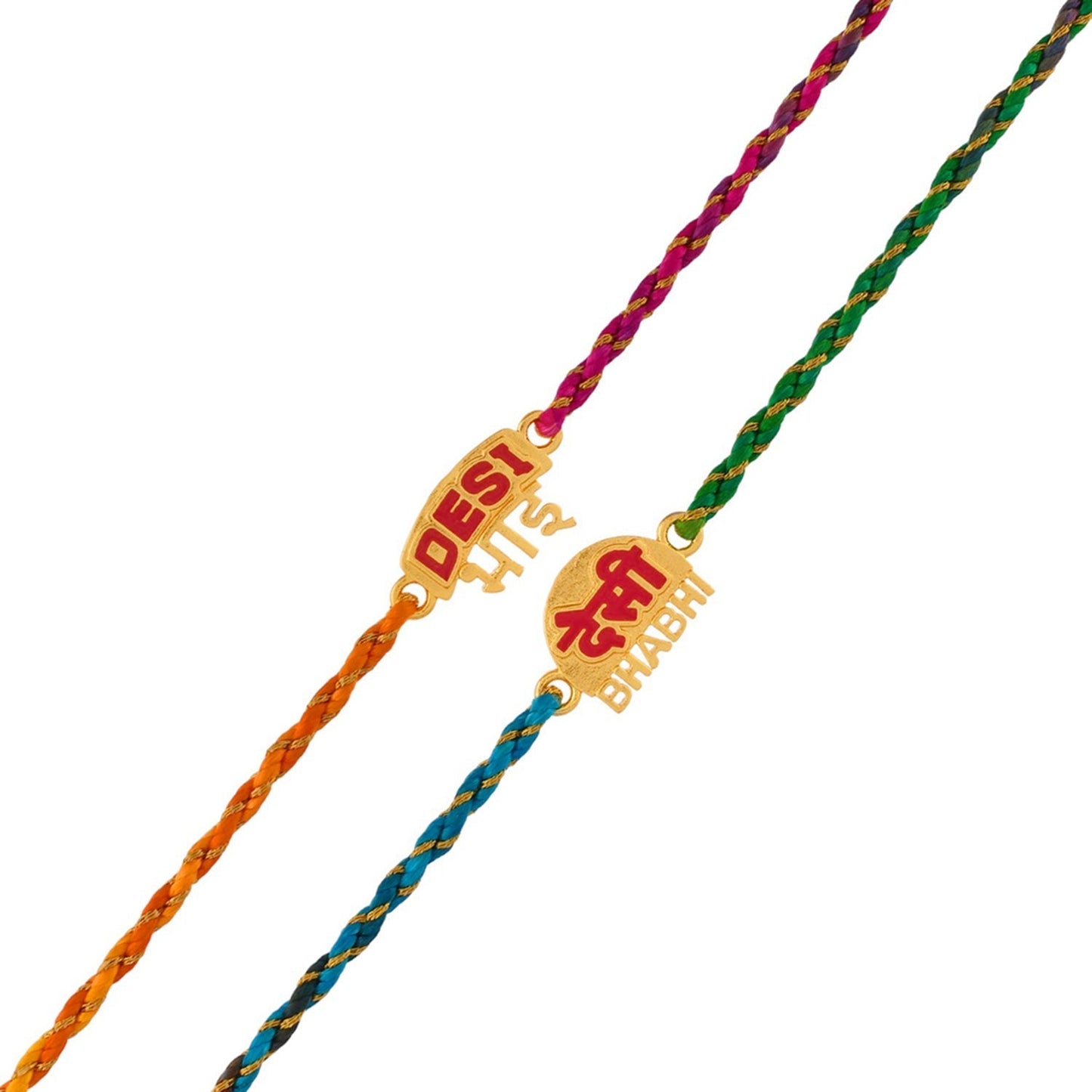 trueBrowns X Voylla Desi Bhai-Bhabhi Multi Color Thread Lumba Rakhi Combo For Bhaiya Bhabhi