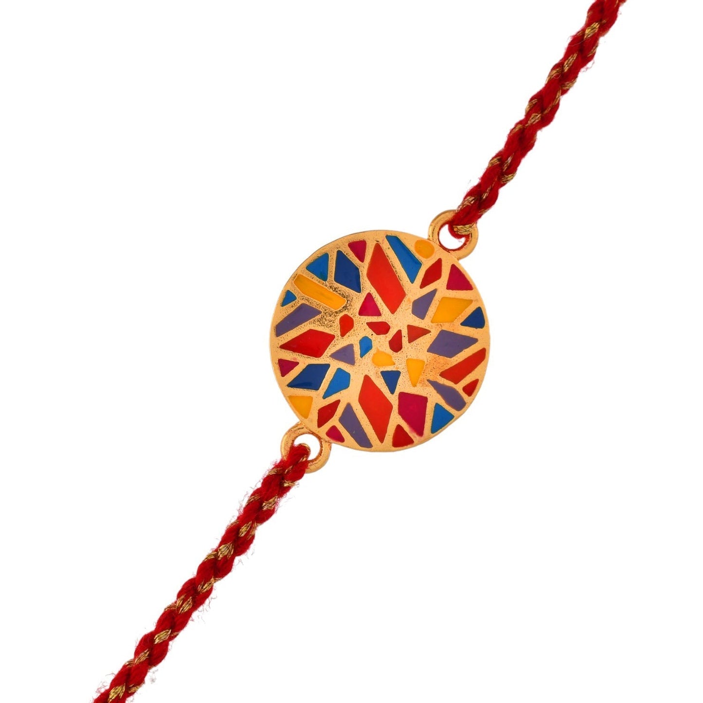 trueBrowns X Voylla Abstract Mosaic Multi-Color Enamel Rakhi For Brother