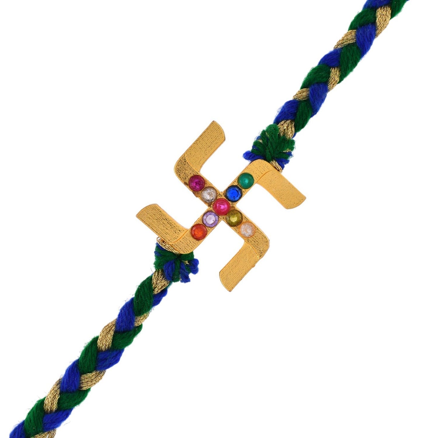 trueBrowns X Voylla Gold Navratan Swastik Rakhi For Brother