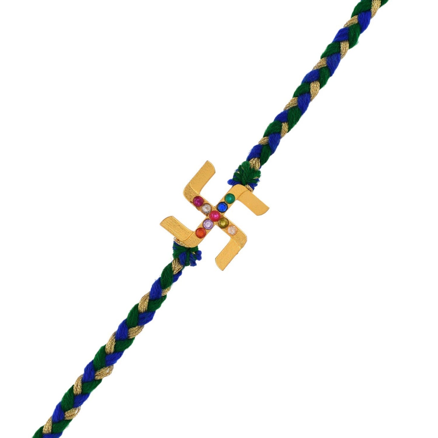 trueBrowns X Voylla Gold Navratan Swastik Rakhi For Brother