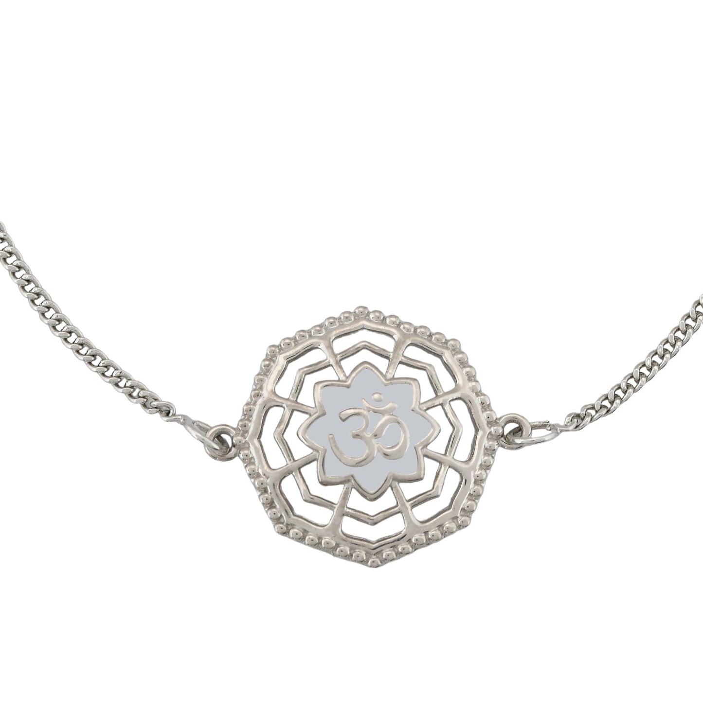 trueBrowns Sterling Silver Filigree Om Rakhi