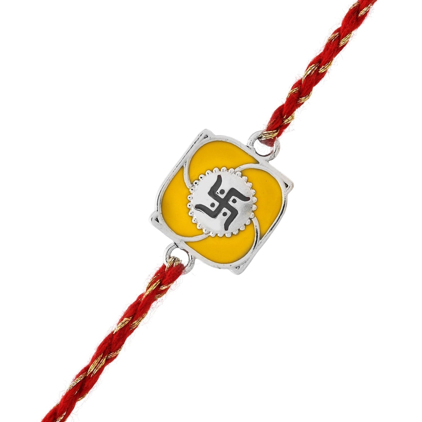 trueBrowns Sterling Silver Square Swastik Rakhi