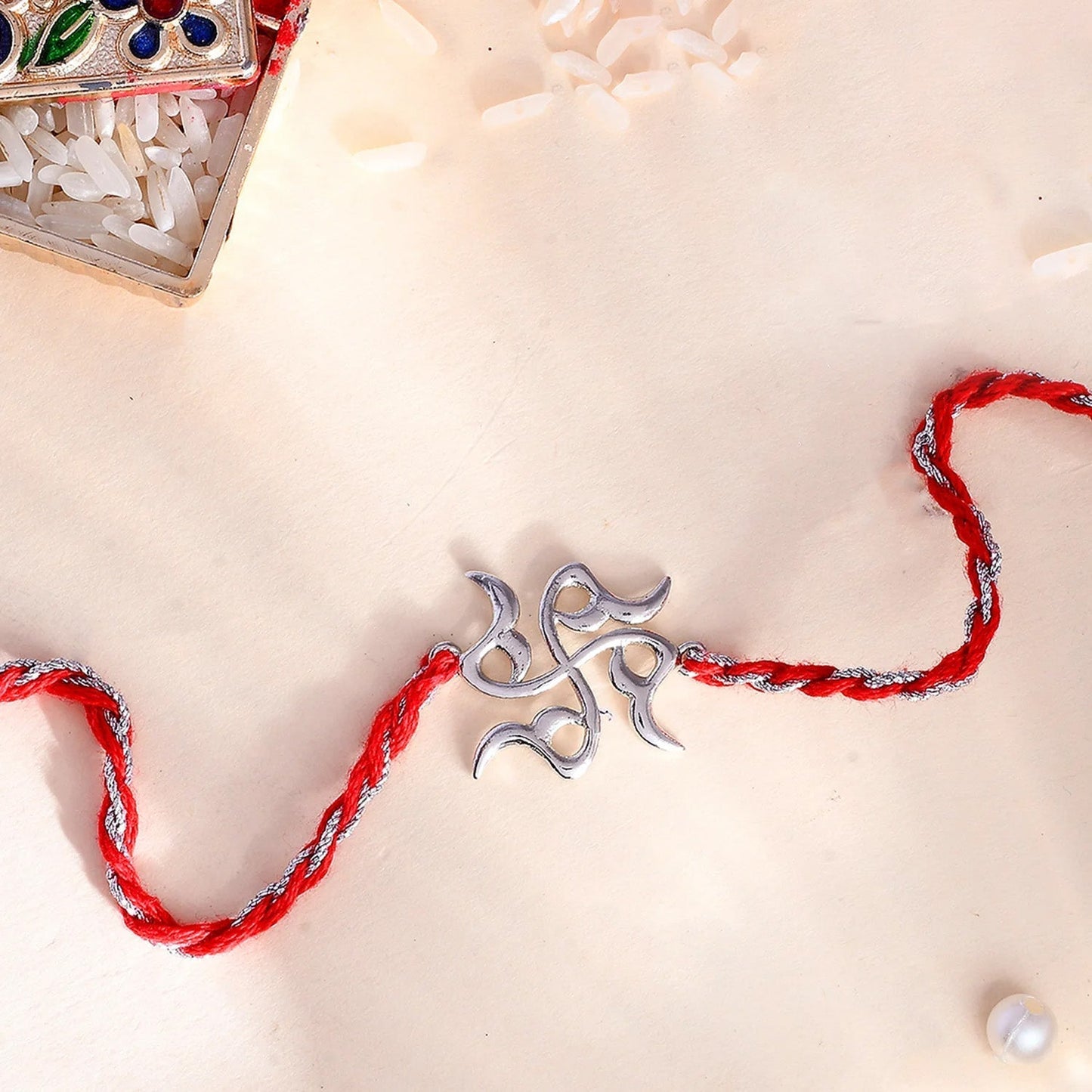 trueBrowns X Voylla Sterling Silver Stylized Swastik Rakhi