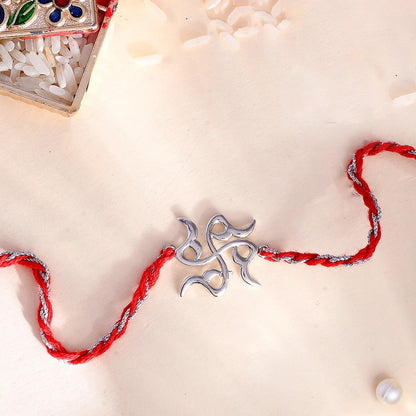trueBrowns X Voylla Sterling Silver Stylized Swastik Rakhi