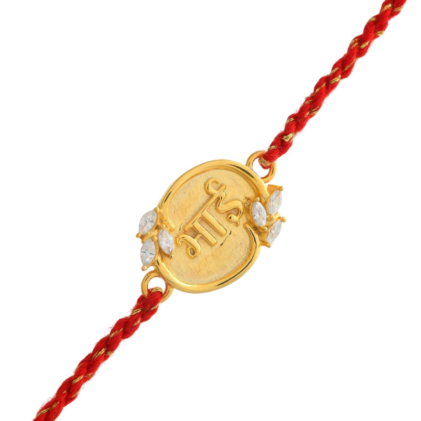 trueBrowns Sterling Silver Red "Bhai" Floral Rakhi
