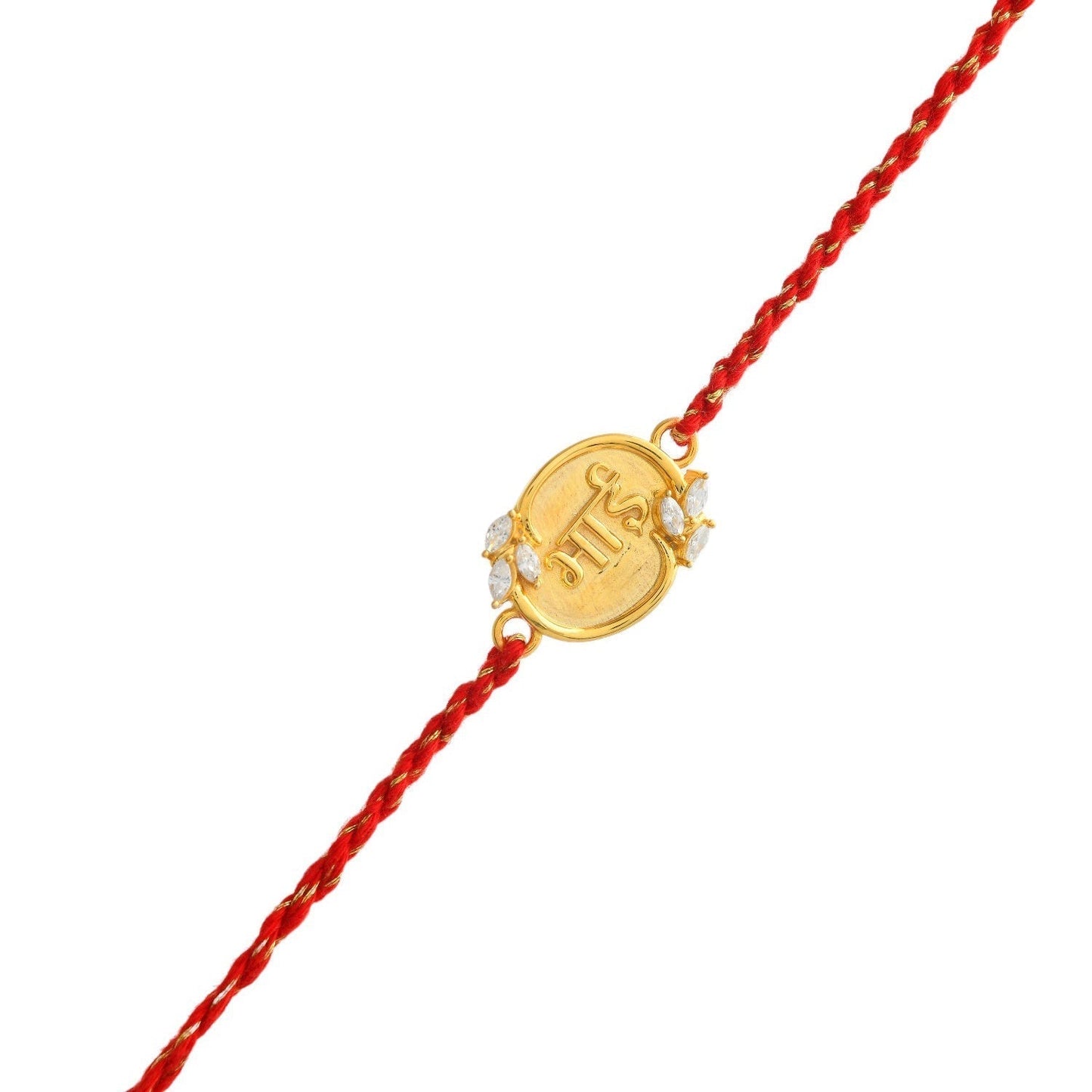 trueBrowns Sterling Silver Red "Bhai" Floral Rakhi