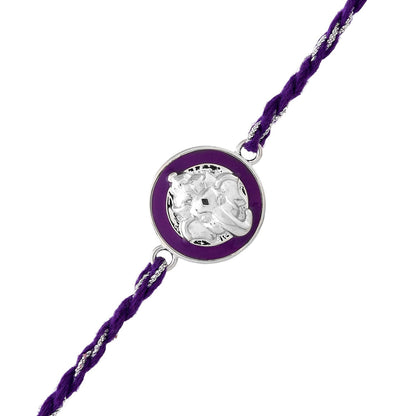 trueBrowns Sterling Silver Purple Ganesha Rakhi