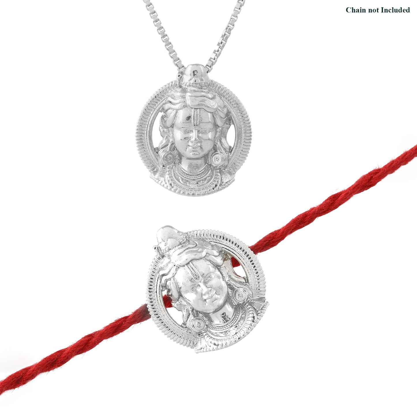 trueBrowns 925 Sterling Silver Precious Lord Shiva Thread Rakhi