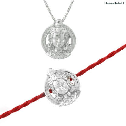 trueBrowns 925 Sterling Silver Precious Lord Shiva Thread Rakhi