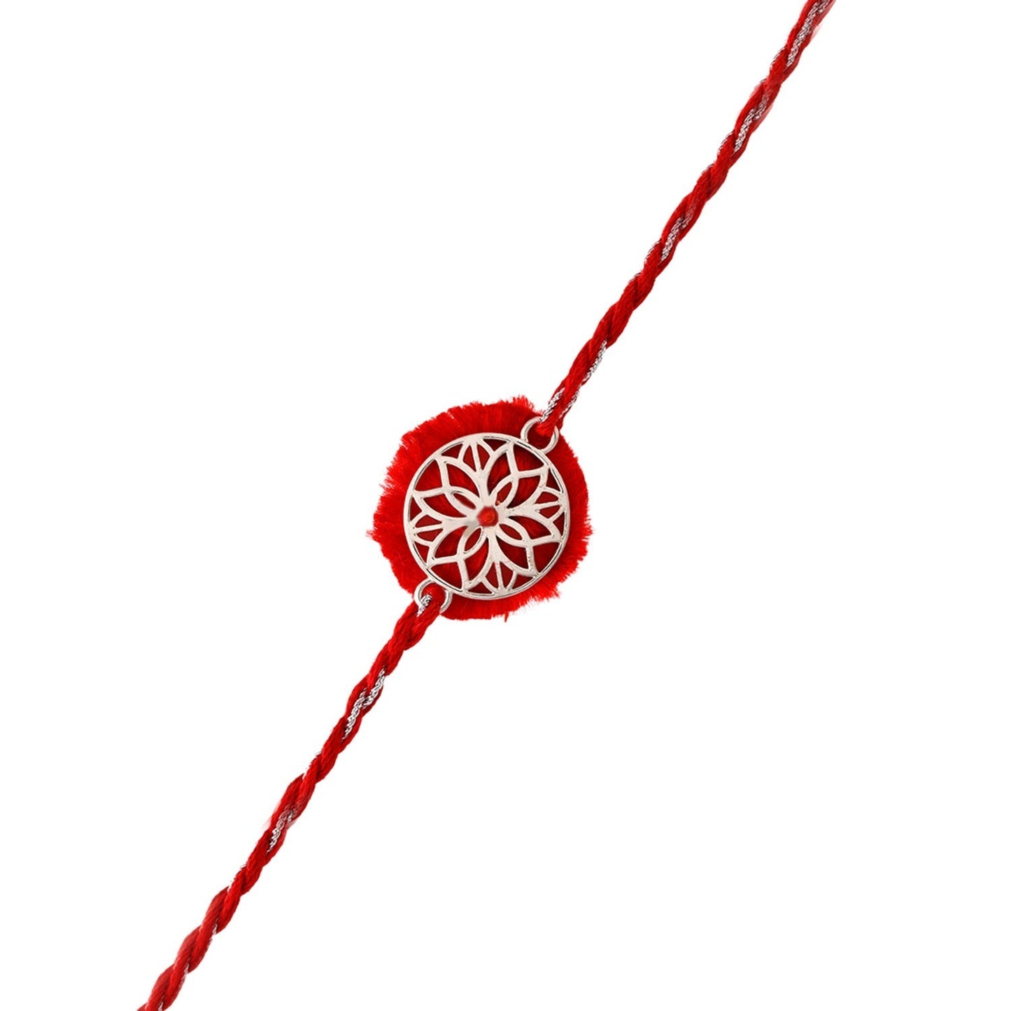 trueBrowns X Voylla Sterling Silver Filigree Red Rakhi