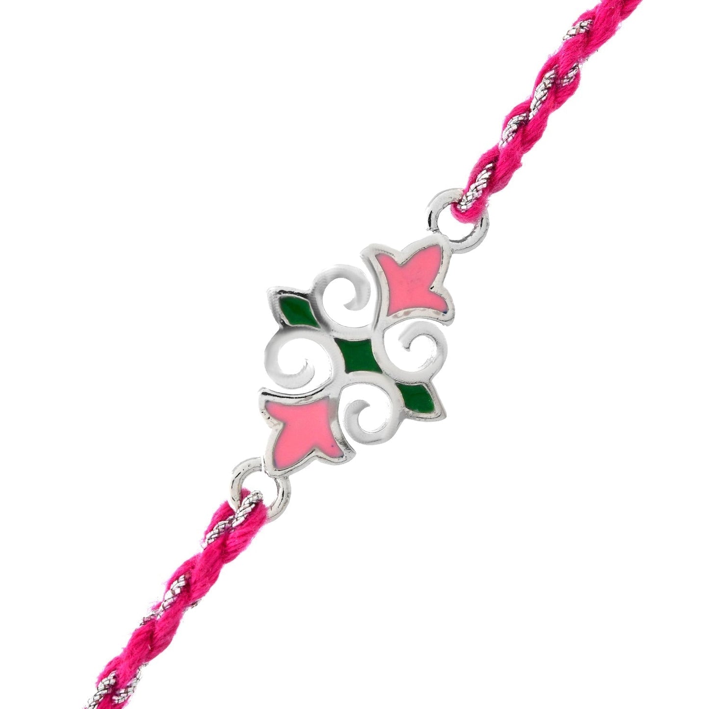 trueBrowns X Voylla Sterling Silver Multicolored Floral Rakhi