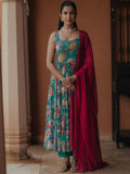 Anayna Women Floral Printed Tiered Kurta with Trousers & With Dupatta