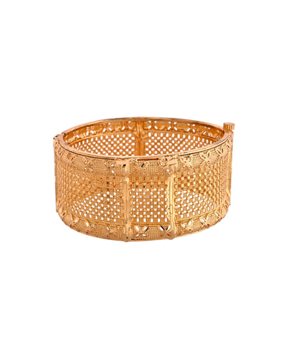 VOJ Set Of 2 Gold Polished Hand Crafted Bangles