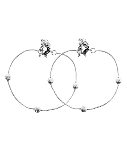 VOJ Set of 2 Stainless Steel Designer Anklet
