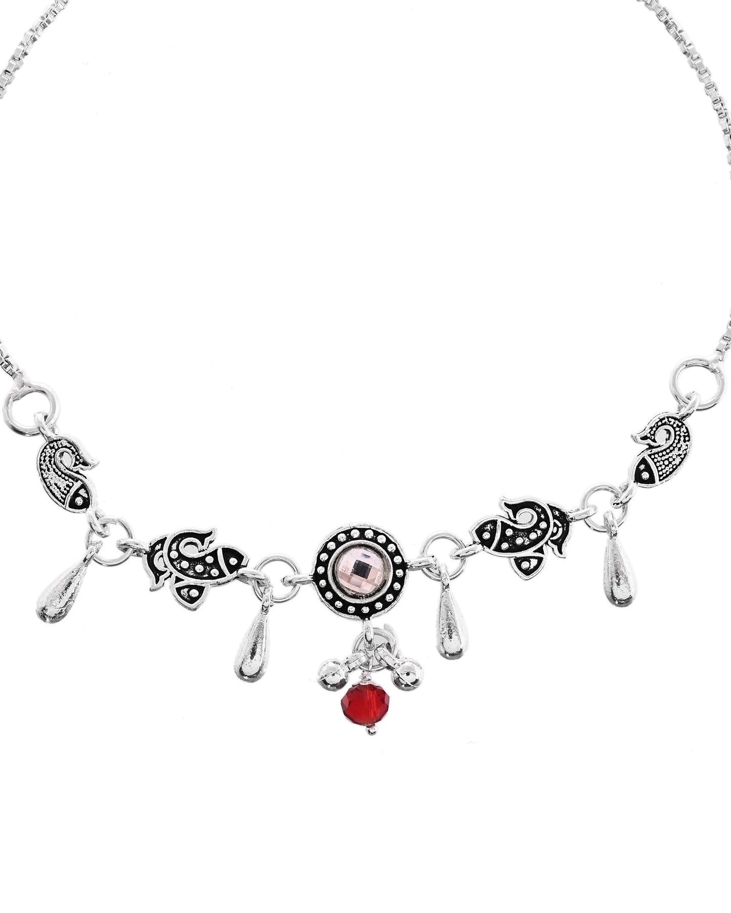 VOJ Set of 2 Silver Toned Fish Designed Anklet