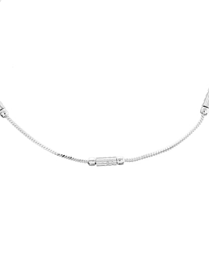 VOJ Set of 2 Silver Plated Pipe Shaped Handcrafted Anklet