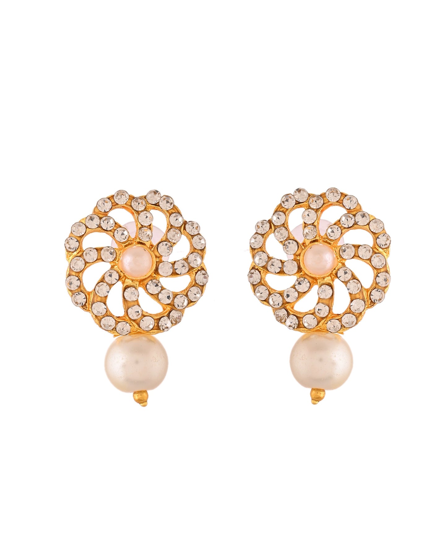 VOJ Gold Polished Stone And Pearl Studded Traditional Chokar Set
