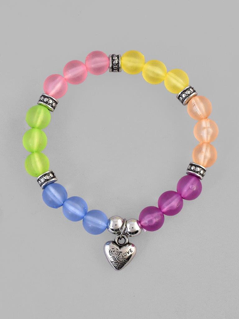 VOJ Multi Colour Beaded Elasticated Bracelet