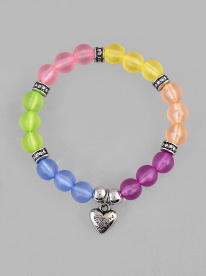 VOJ Multi Colour Beaded Elasticated Bracelet