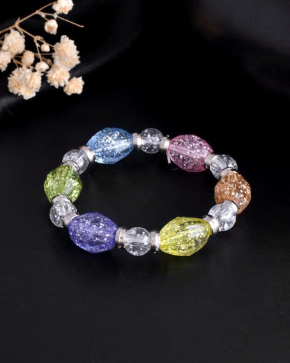 VOJ Multi Colour Beaded Elasticated Bracelet