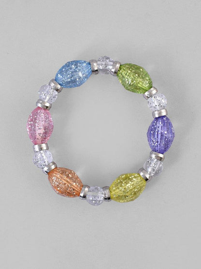 VOJ Multi Colour Beaded Elasticated Bracelet