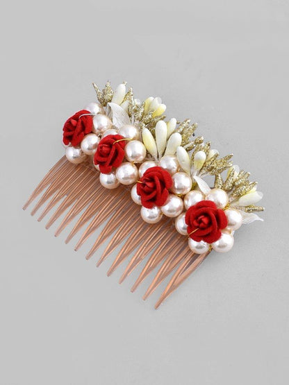 VOJ Rose Embellished Comb Pin
