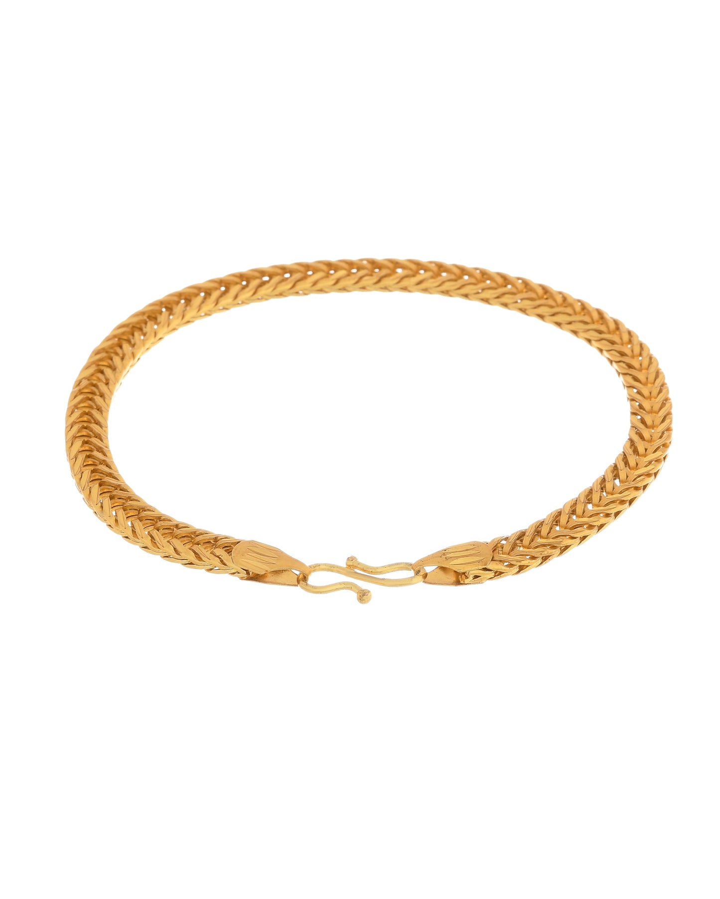 VOJ Men Gold Polished Stainless Steel Linked Bracelet