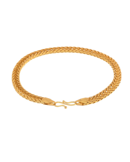 VOJ Men Gold Polished Stainless Steel Linked Bracelet