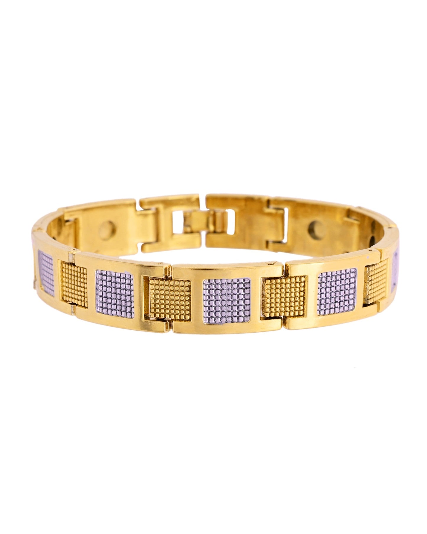 VOJ Men Dual Toned Stylish Stainless Steel Bracelet