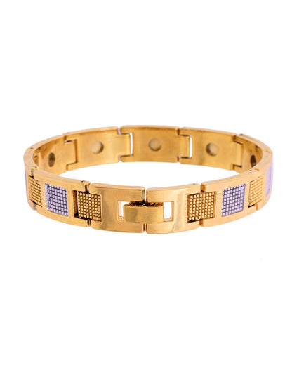 VOJ Men Dual Toned Stylish Stainless Steel Bracelet