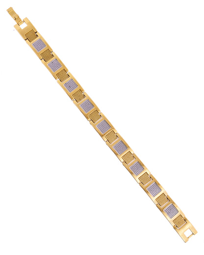 VOJ Men Dual Toned Stylish Stainless Steel Bracelet