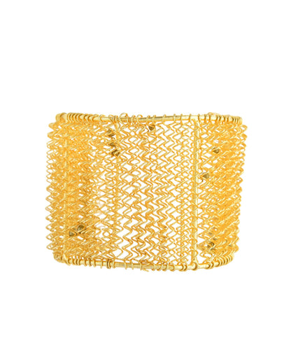 VOJ Gold Polished Anti Tarnished Cuff Bracelet For Women