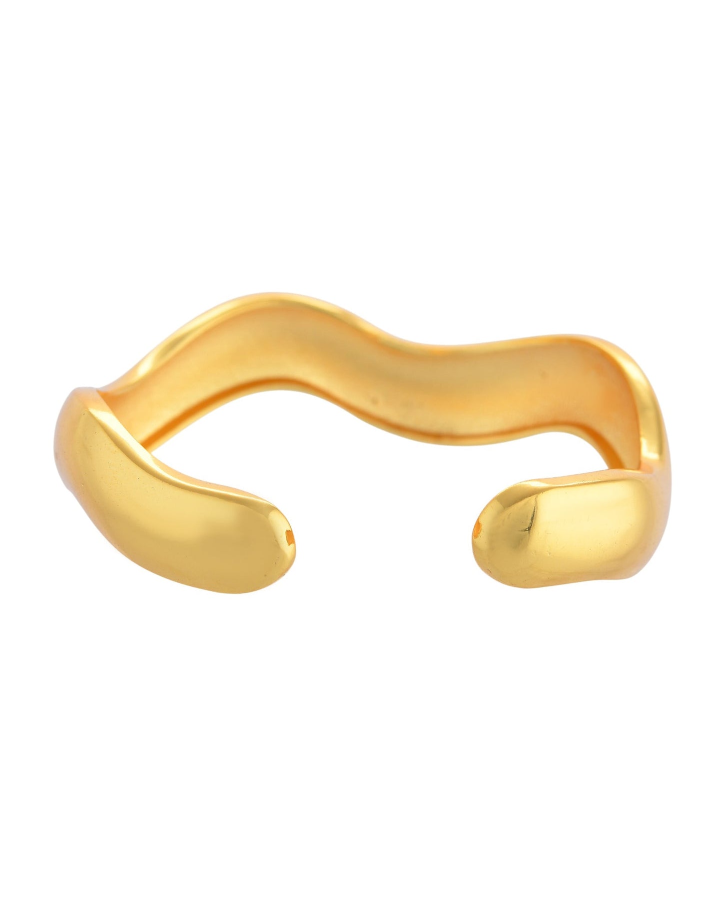 VOJ Gold Polished Anti Tarnished Twisted Cuff Bracelet For Women