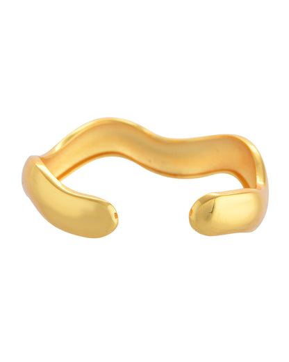 VOJ Gold Polished Anti Tarnished Twisted Cuff Bracelet For Women