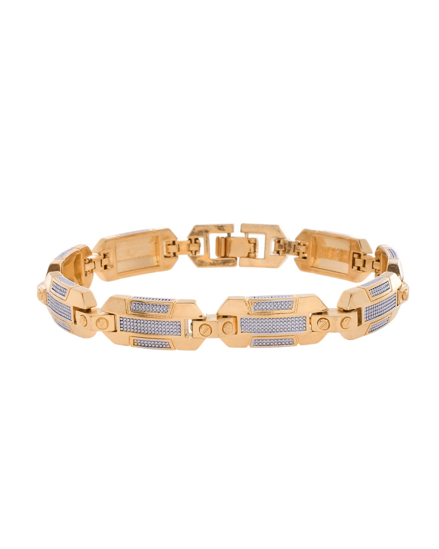 VOJ Men's Dual Toned Stylish Bracelet