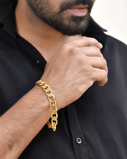 VOJ Gold Toned Elegent Men's Bracelet
