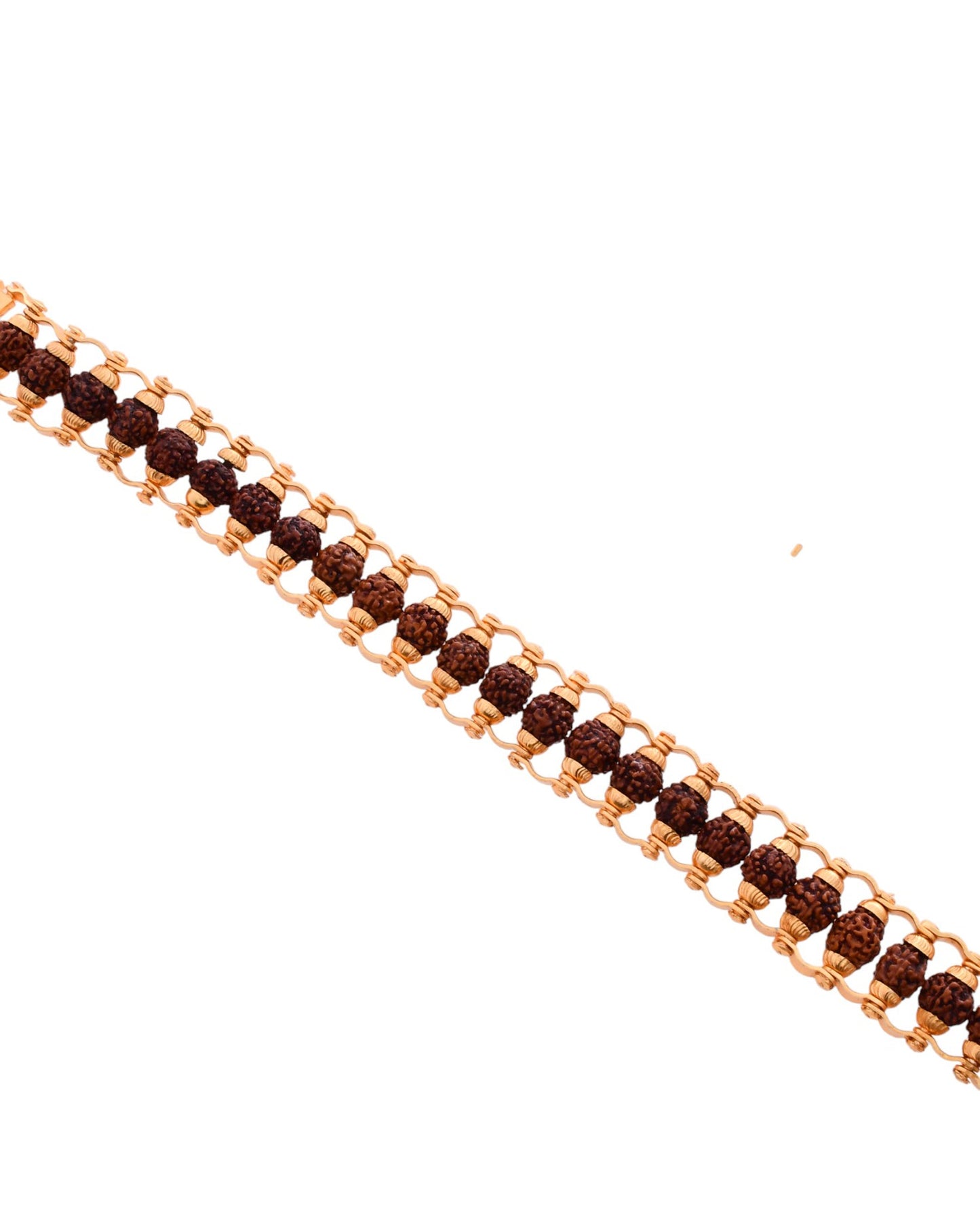 VOJ Gold-Polished Rudraksha Men's Bracelet