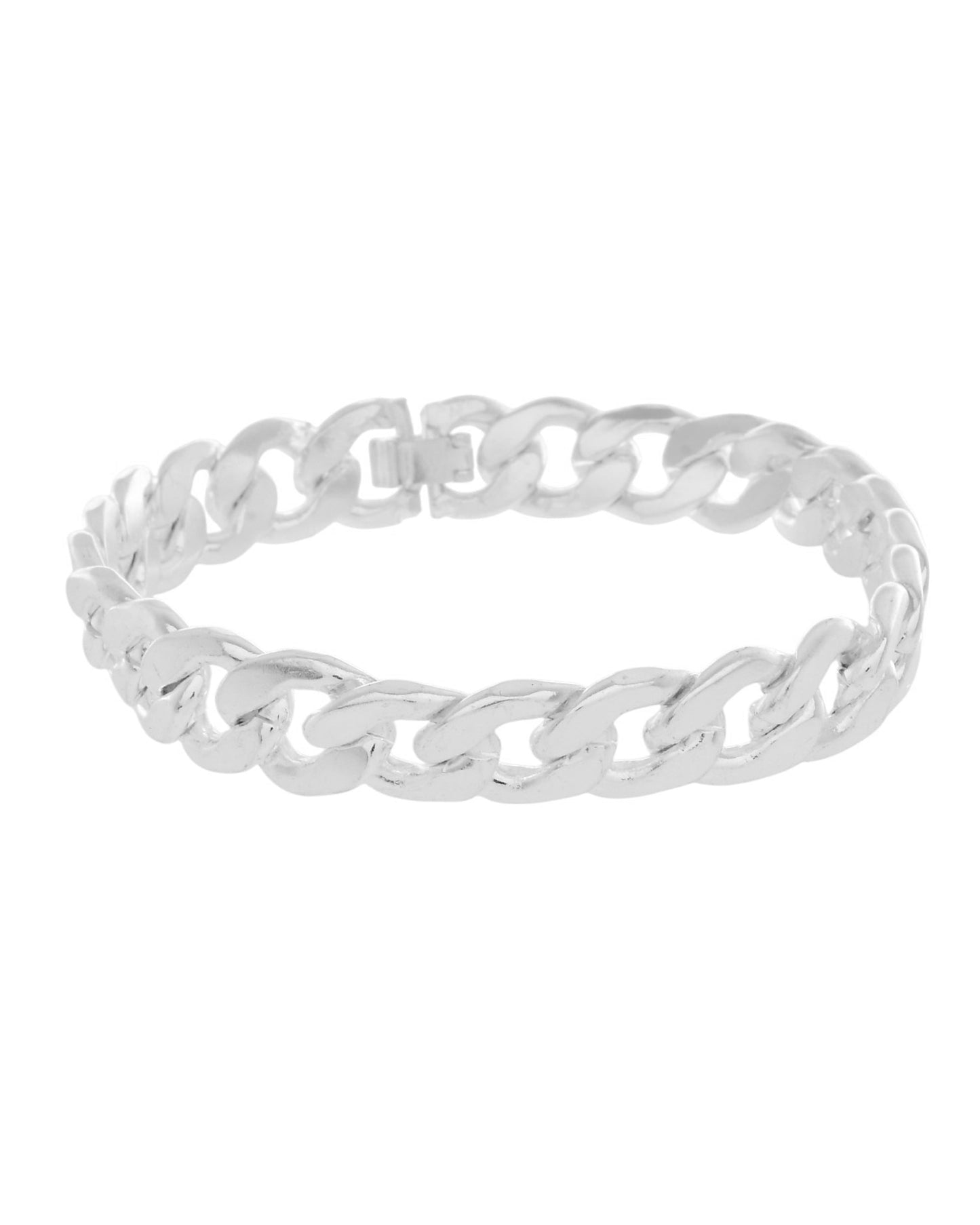 VOJ Silver Plated Stainless Steel Elegent Men's Bracelet