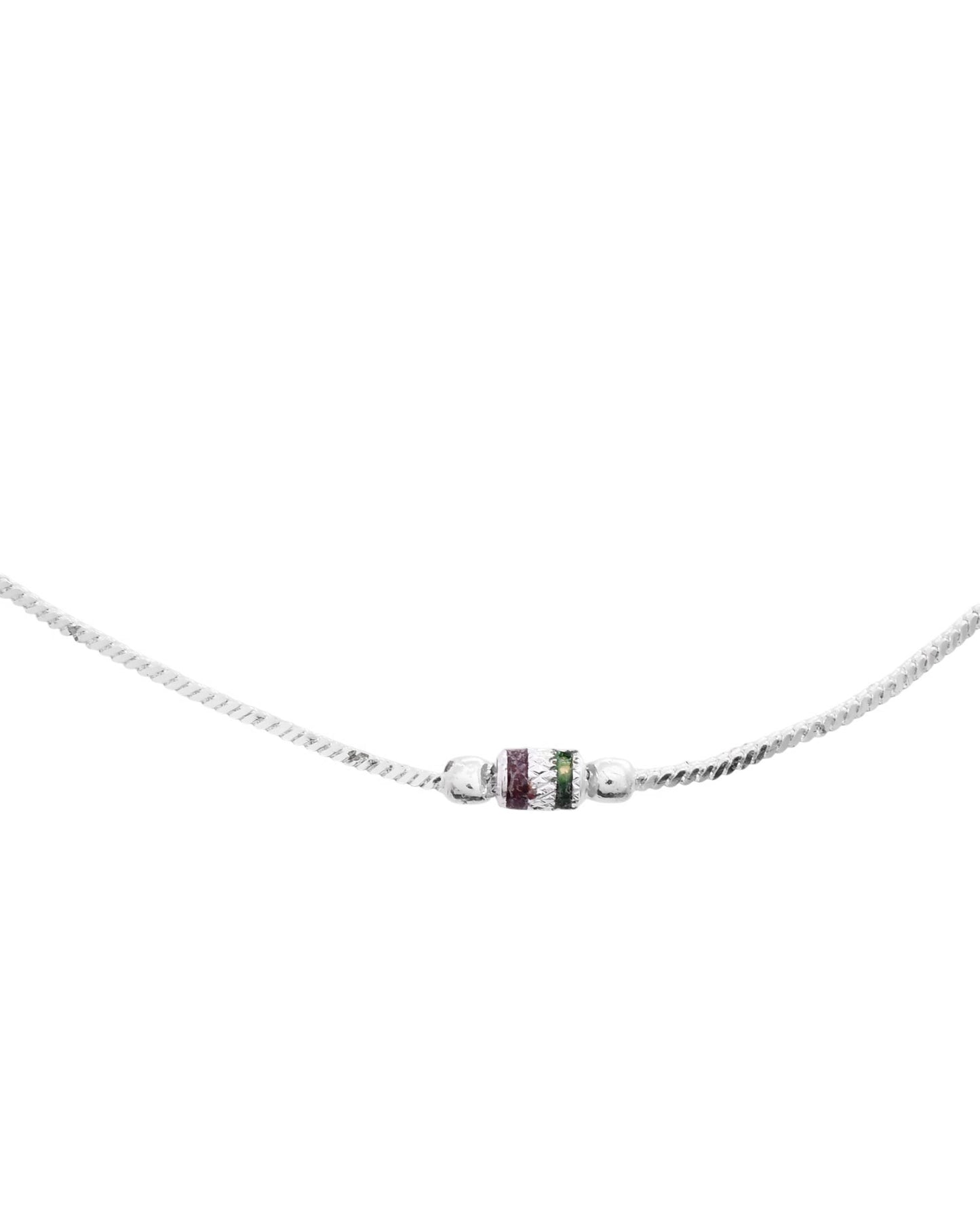 VOJ Set of 2 Silver Plated Elegent Anklet
