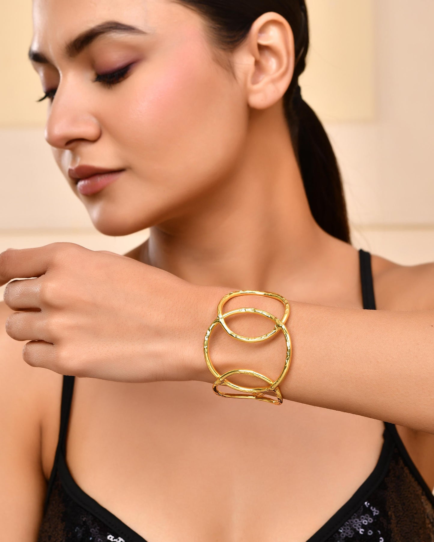 VOJ Gold-Polished Classic Anti Tarnish Kada Bracelet