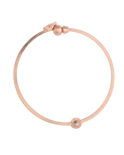 VOJ Set of 2 Gold-Polished AD Stones Butterfly Shaped Elegent Bangles